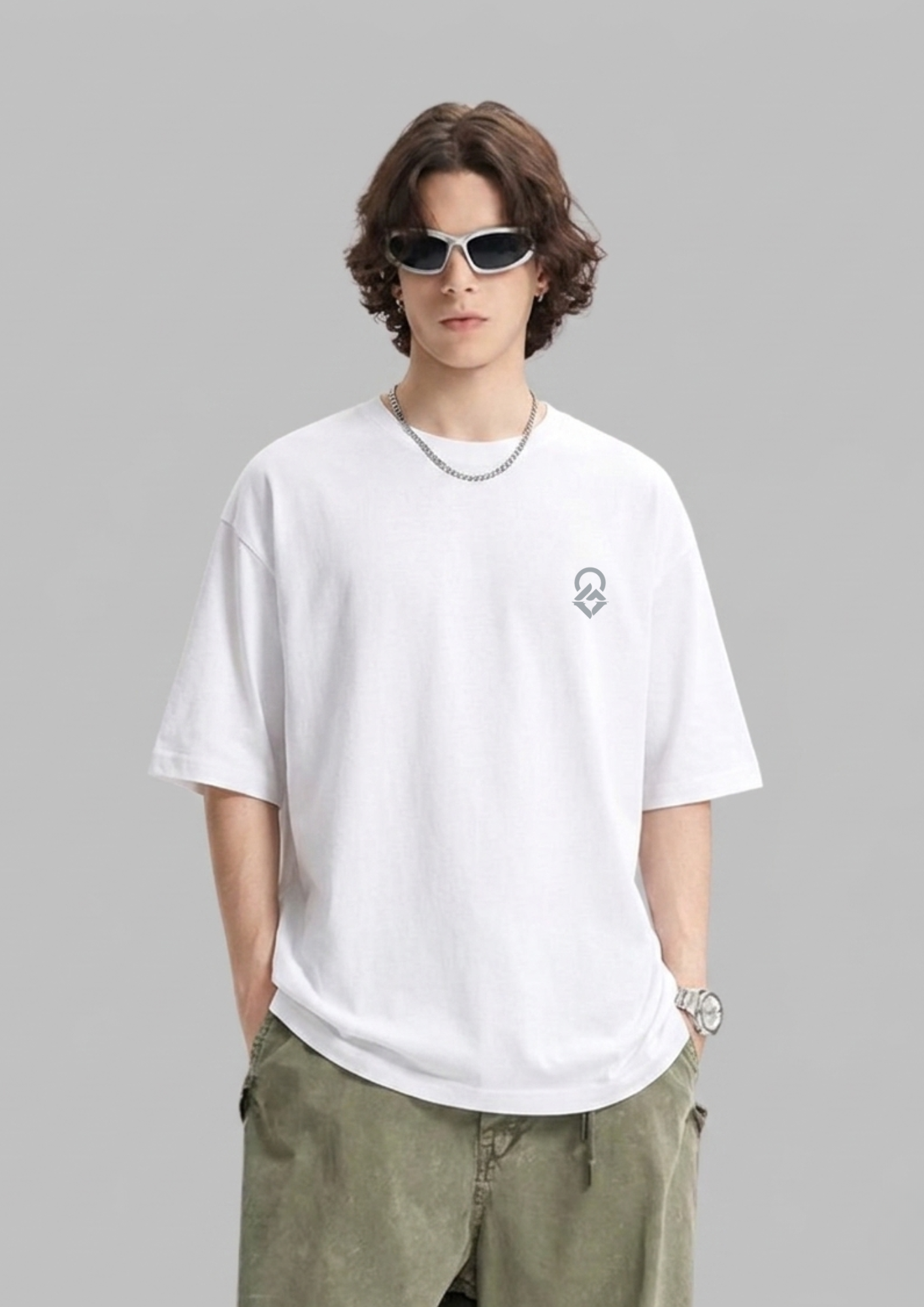 Greencrest Logo Oversized Tee - White