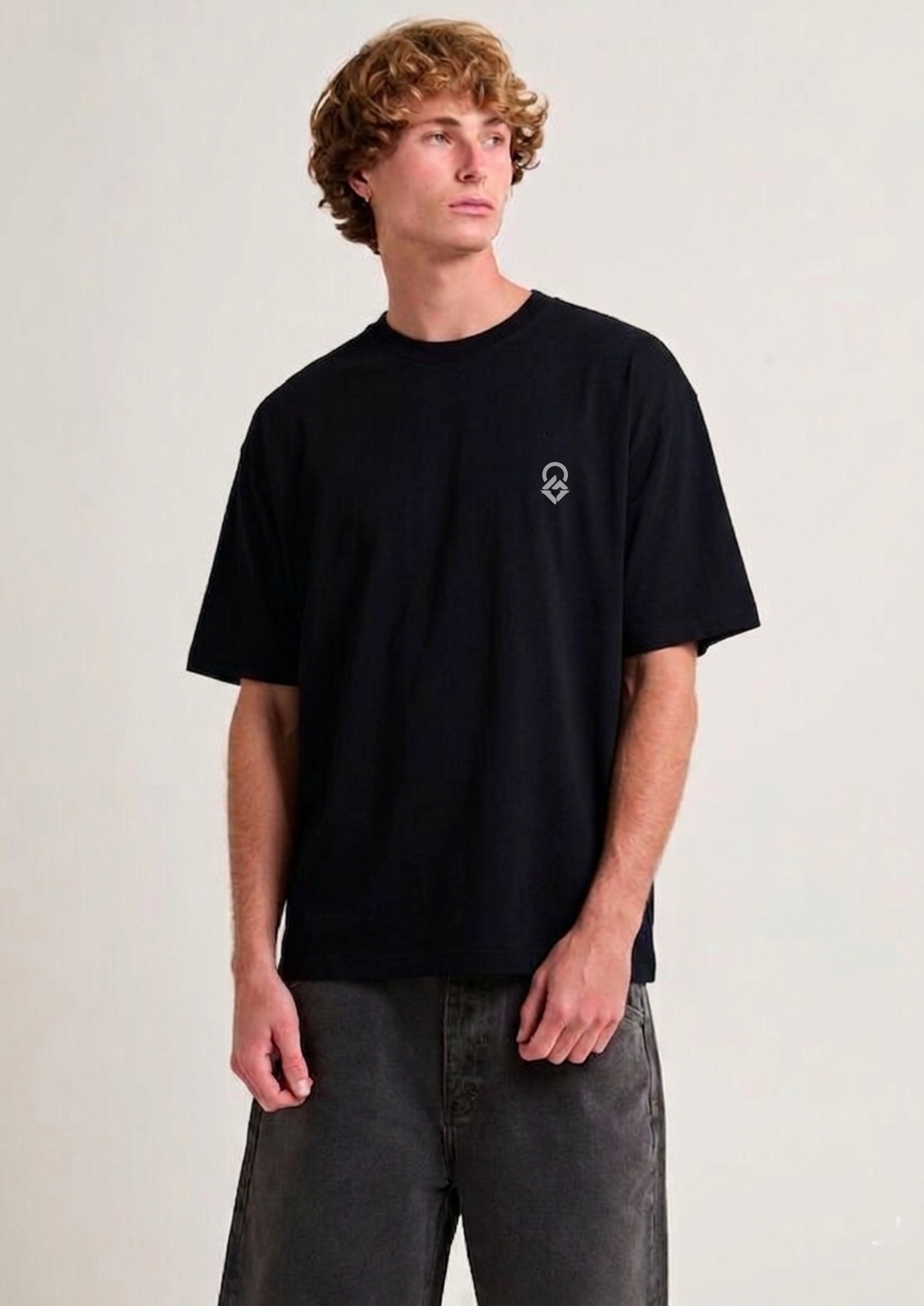 Greencrest Logo Oversized Tee - Black