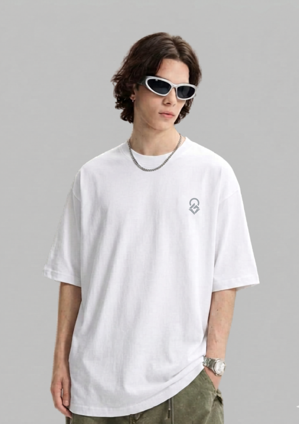 Greencrest Logo Oversized Tee - White