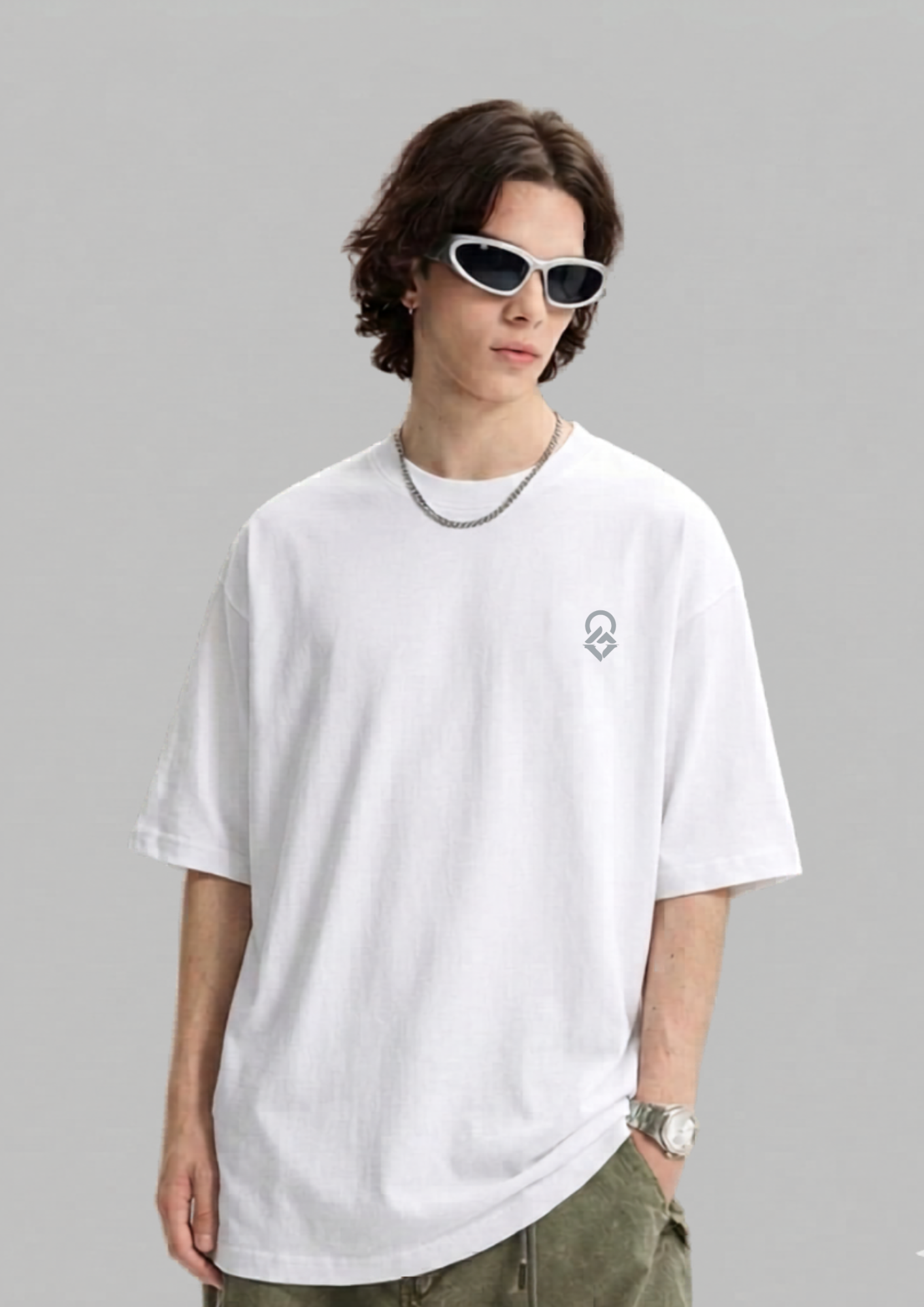 Greencrest Logo Oversized Tee - White