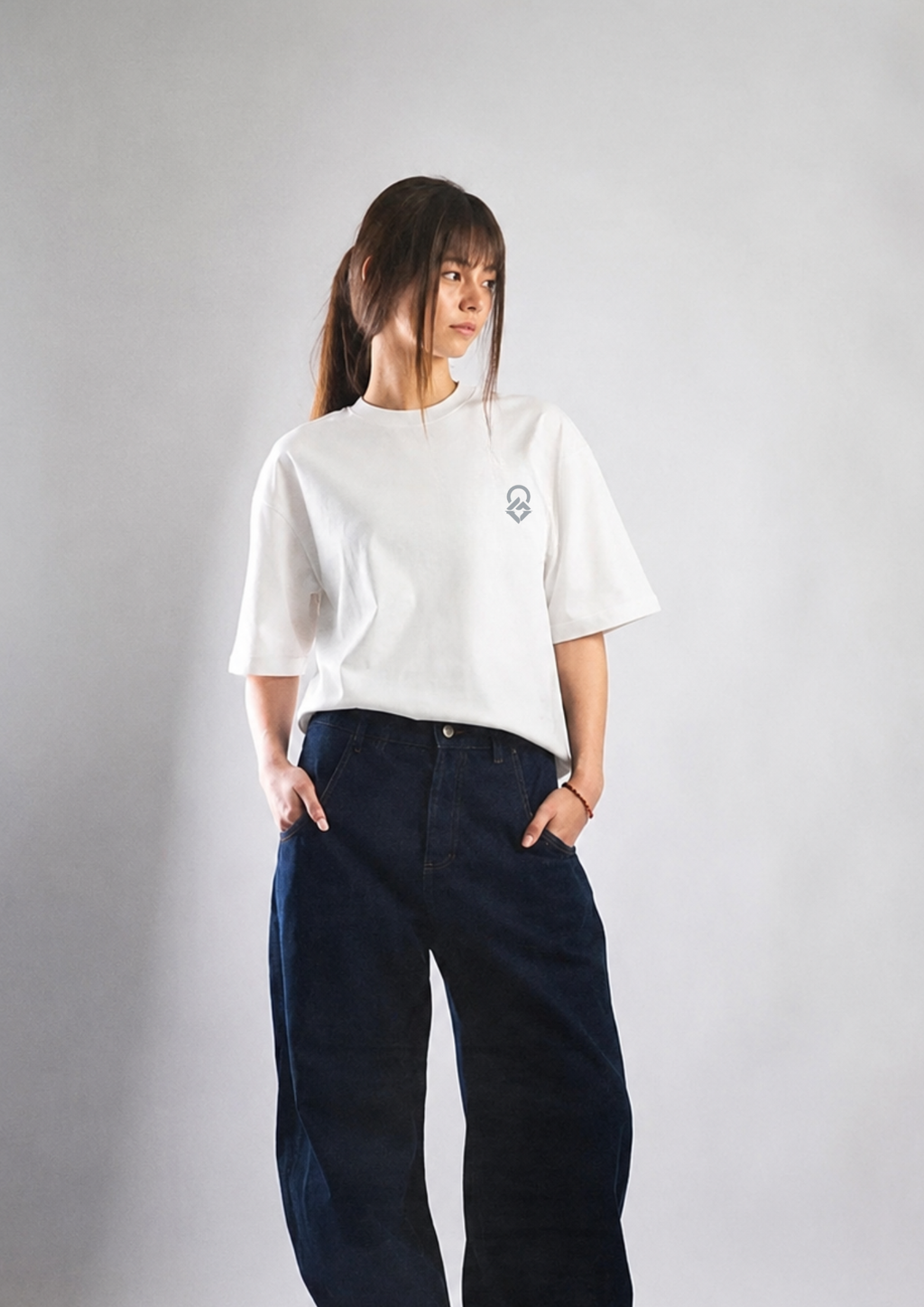 Greencrest Logo Oversized Tee - White