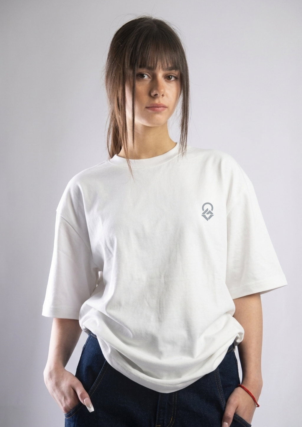 Greencrest Logo Oversized Tee - White